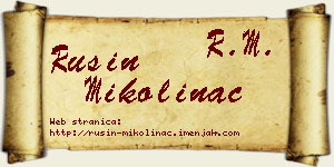 Rusin Mikolinac vizit kartica
